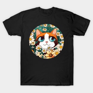 Fancy And Fine Flowered Cat Garden Design - Love Cats T-Shirt